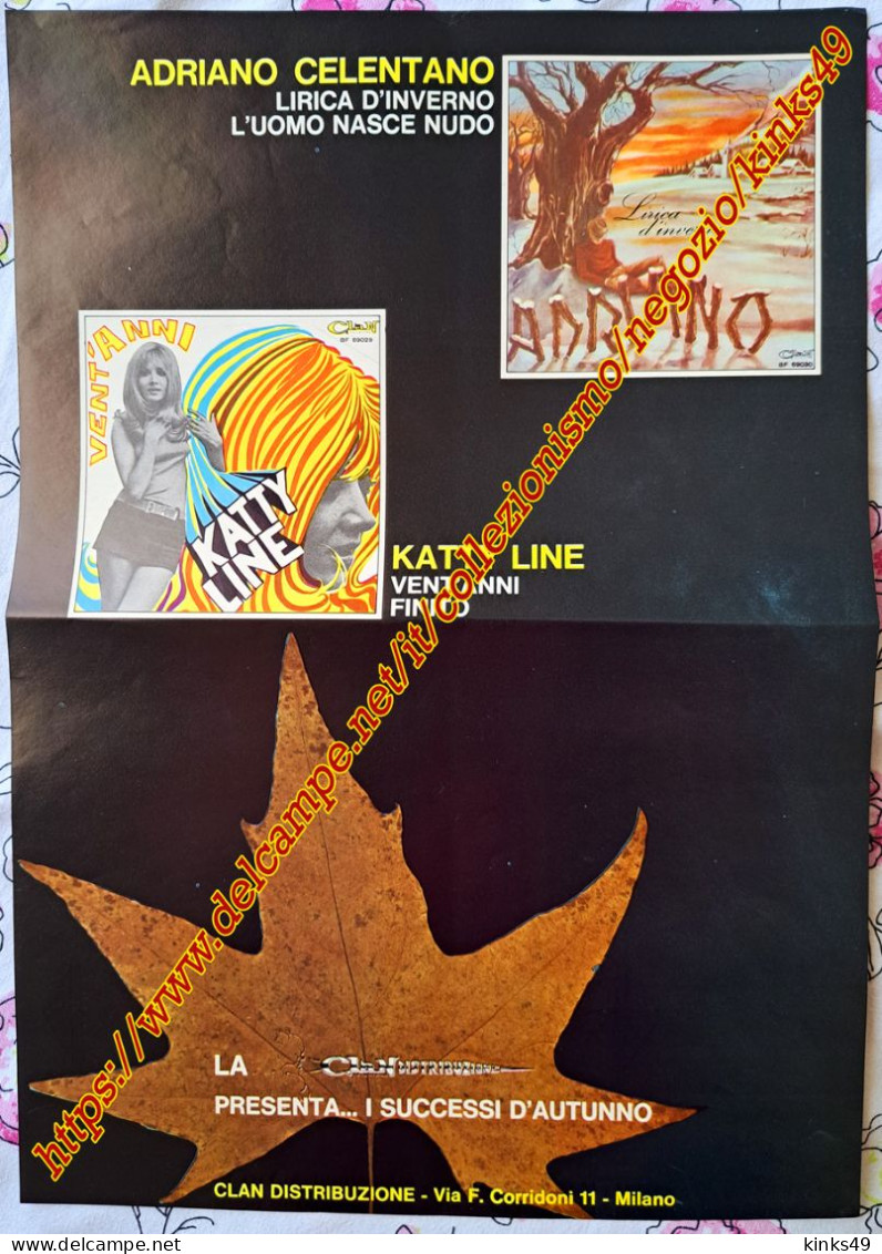 B247> < ADRIANO CELENTANO CLAN KATTY LINE > Pagina Pubblicità Per Il 45 Giri > OTTOBRE 1969 - Affiches & Posters