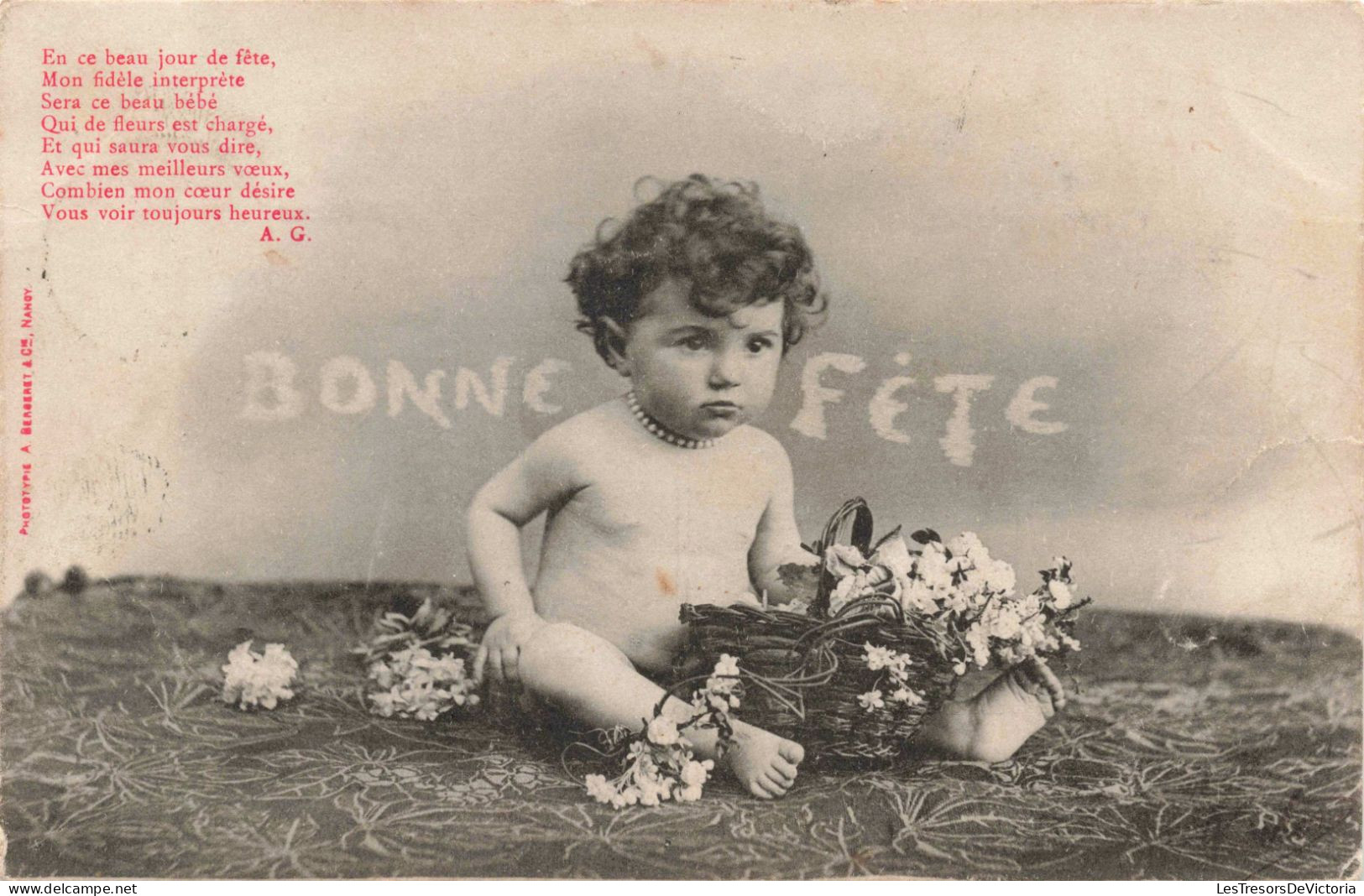 FANTAISIE - Bébé - Bonne Fête - Carte Postale Ancienne - Baby's