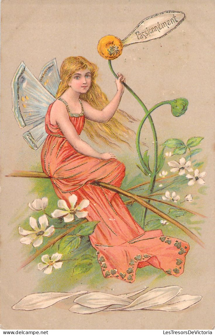 Fantaisie - Fée Effeuillant Une Marguerite - Je T'aime Passionnément - Carte Postale Ancienne - - Märchen, Sagen & Legenden