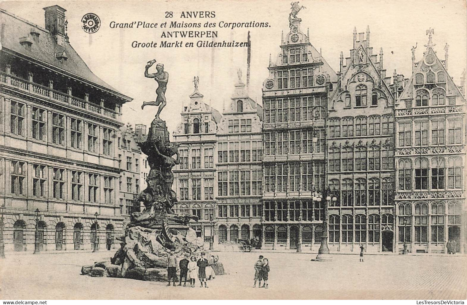 BELGIQUE - Anvers - Grand Place Et Maisons Des Corporations - Carte Postale Ancienne - Antwerpen