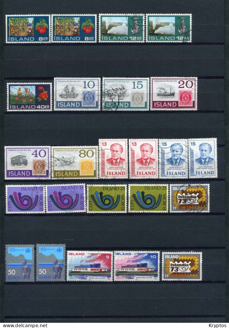 Iceland 1972-73. Clearance Sale - 24 Stamps - All Used - Lots & Serien