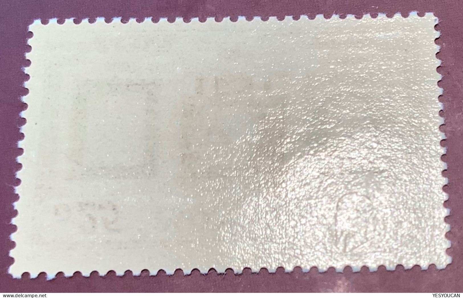 Monaco 1960 YT525 VARIÉTÉ RRR ! INCONNU: CENTRE RENVERSÉ ** Cert. Scheller, 25c 1860-1960 (inverted Center MNH Variety - Unused Stamps