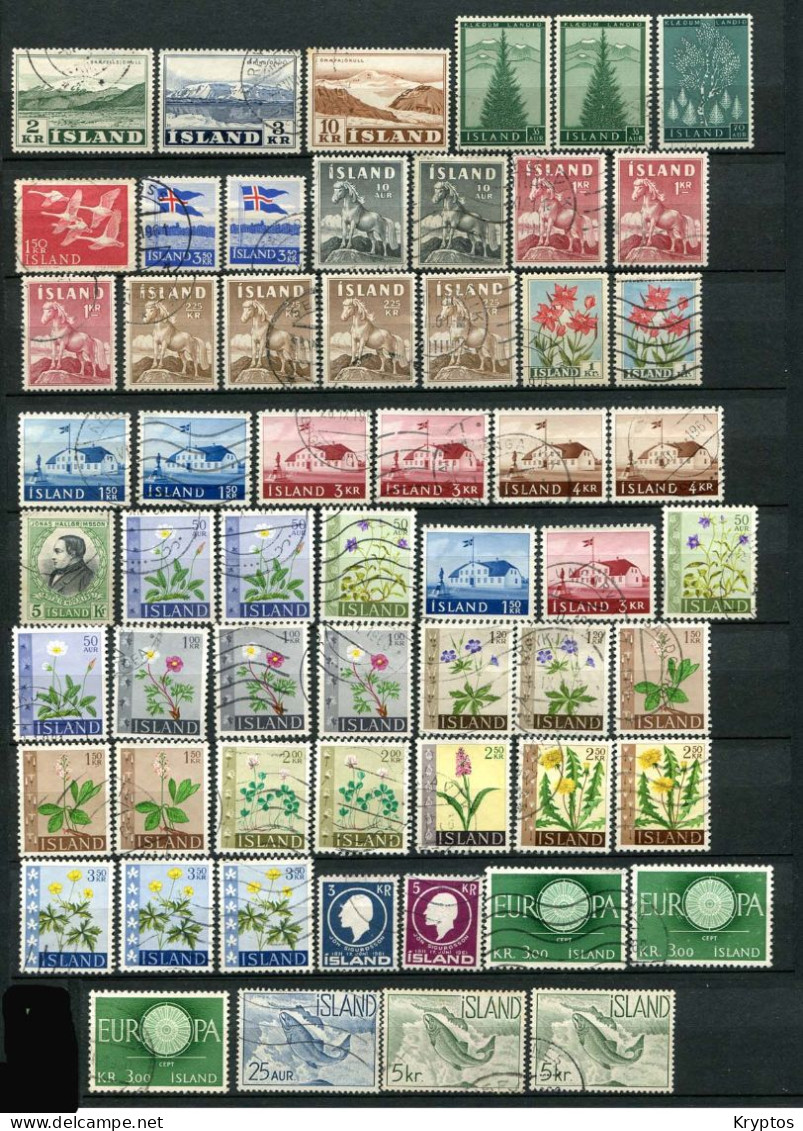 Iceland 1957-63. Clearance Sale - 96 Stamps - 2 Pages - All Used - Verzamelingen & Reeksen