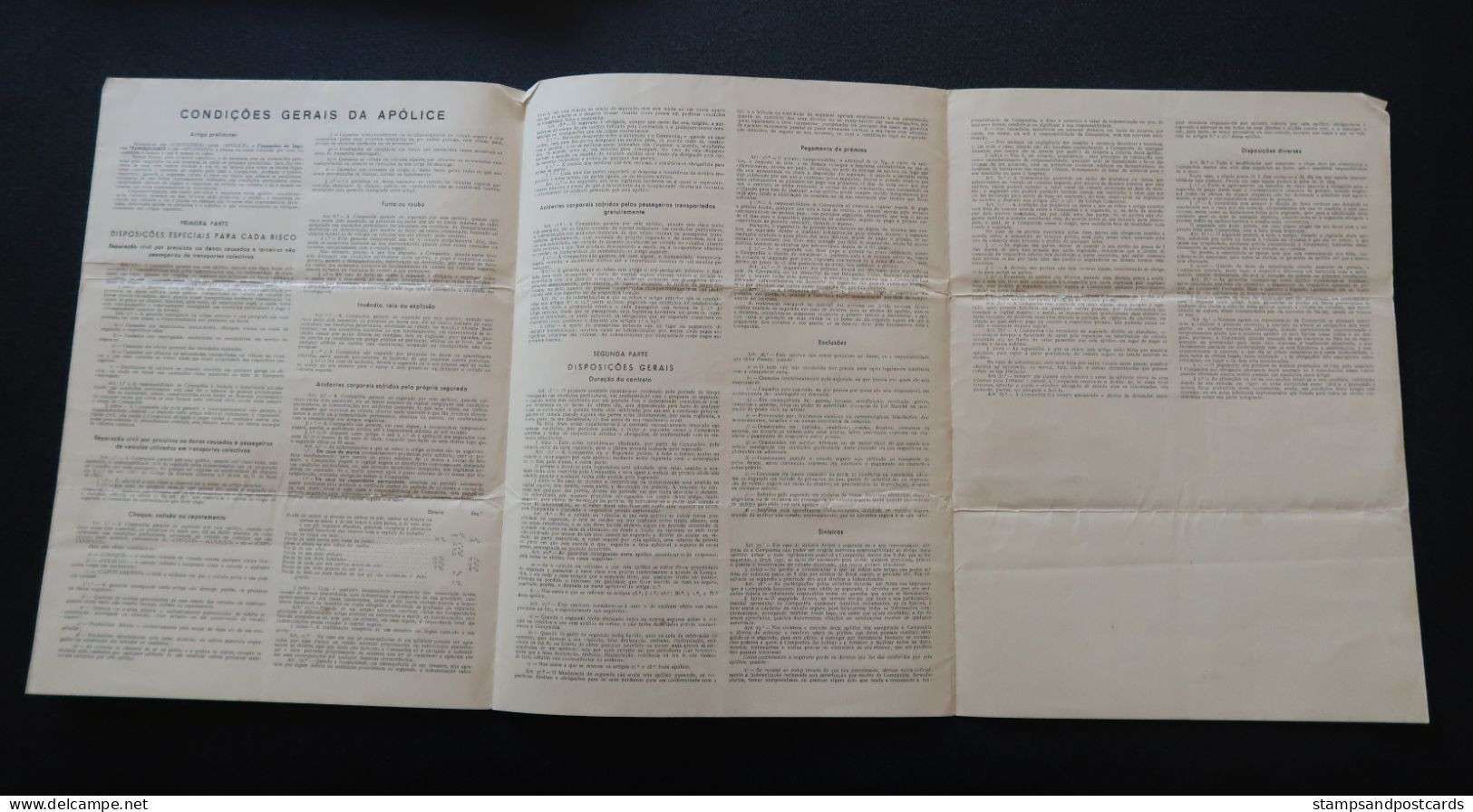 Portugal Contrat Assurance Auto Voiture Buick 1949 Companhia De Seguros Tranquilidade Insurance Policy Auto - Portugal