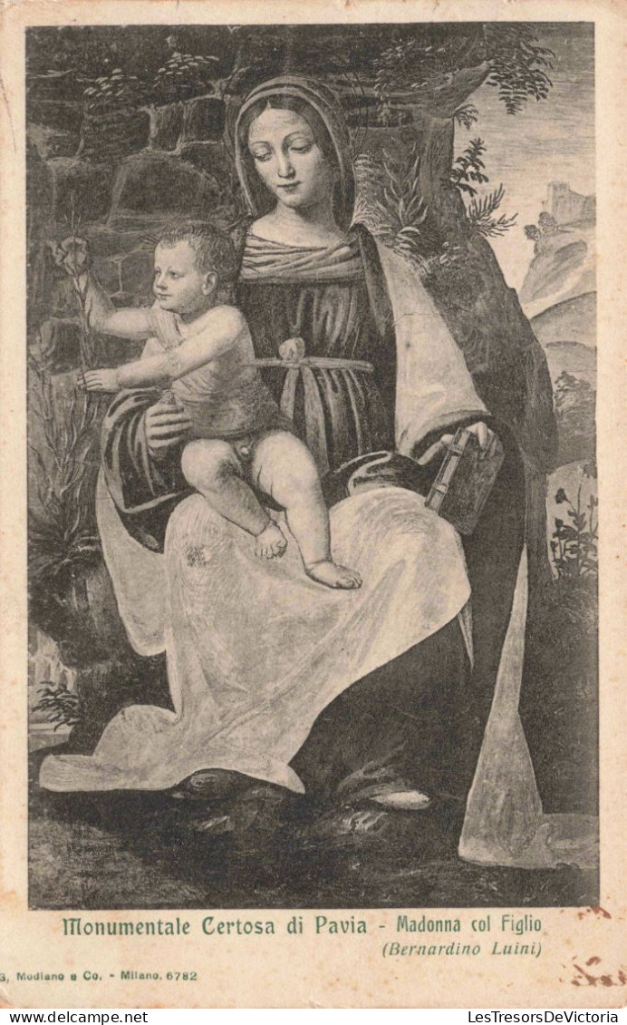 ILLUSTRATEURS - Signés - Bernardino Luini - Madonna Col Figlio - Carte Postale Ancienne - Other & Unclassified