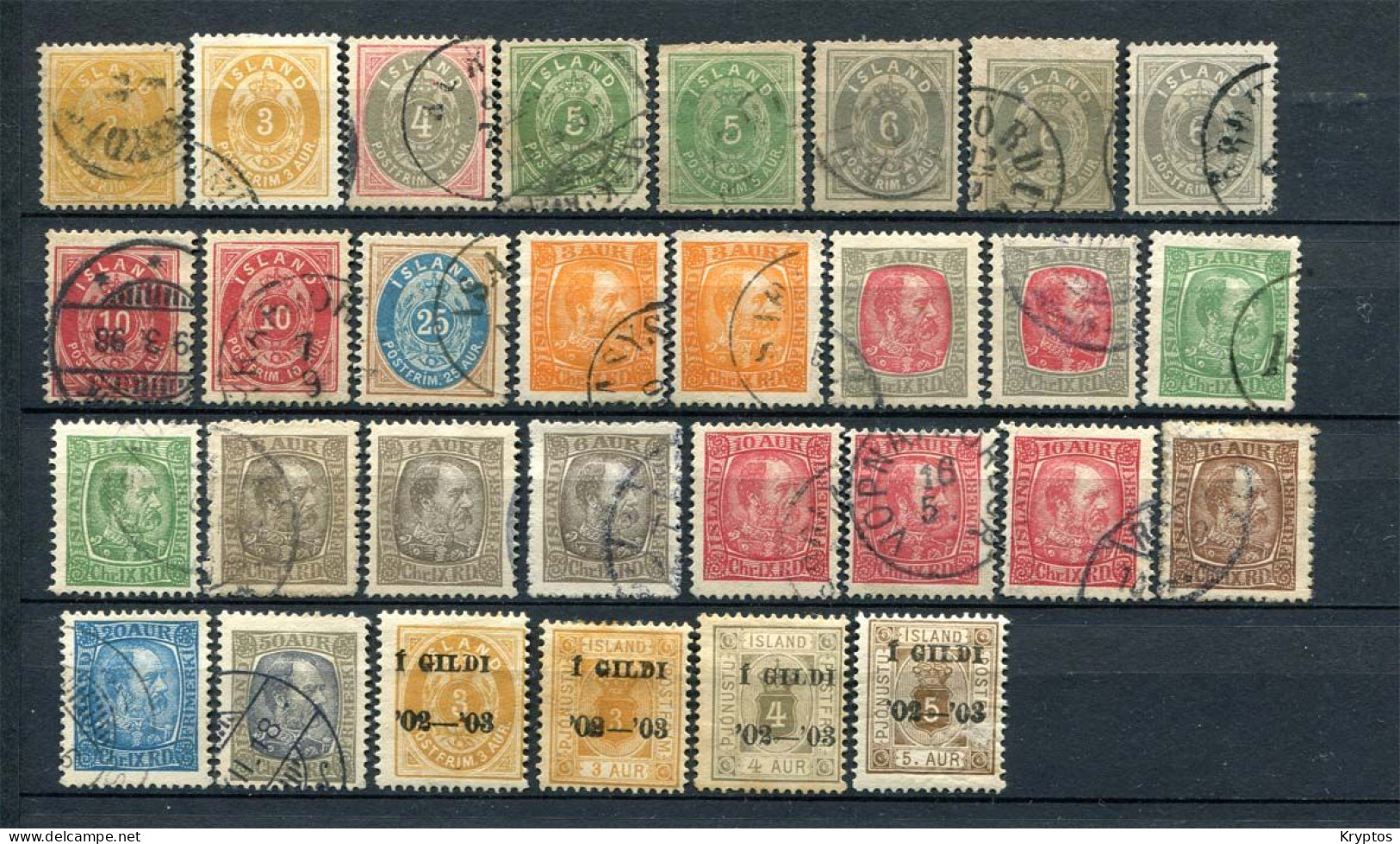 Iceland 1882-1904. Clearance Sale - 30 Stamps - All Used (except 'I GILDI') - Collections, Lots & Series