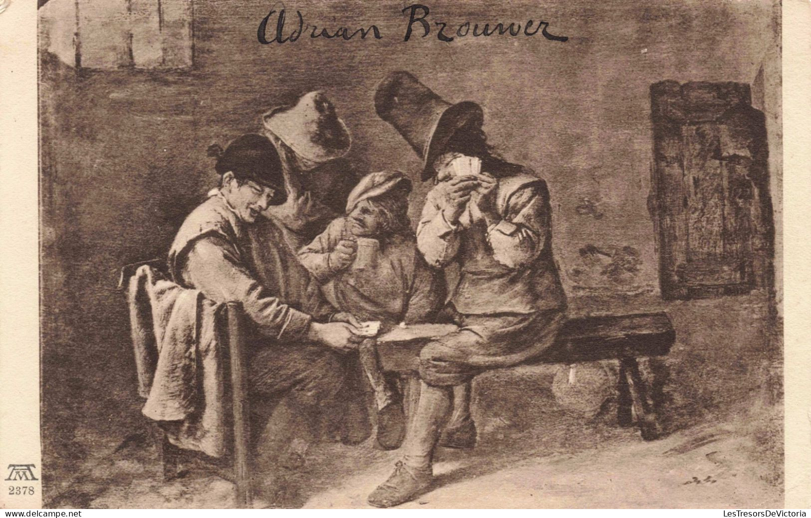 ILLUSTRATEURS - Signés - Adriaen Brouwer - Deux De Cartes - Carte Postale Ancienne - Other & Unclassified