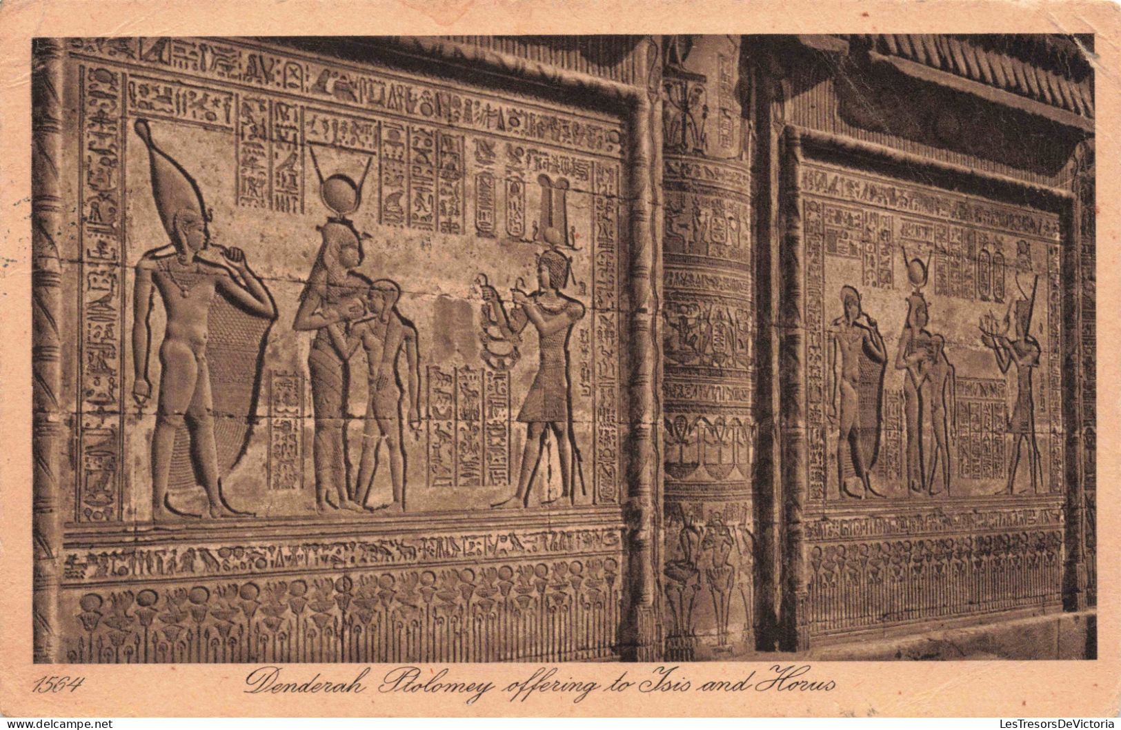 PHOTOGRAPHIE - Denderah Ptolomey Offering To Isis And Horus - Carte Postale Ancienne - Fotografie