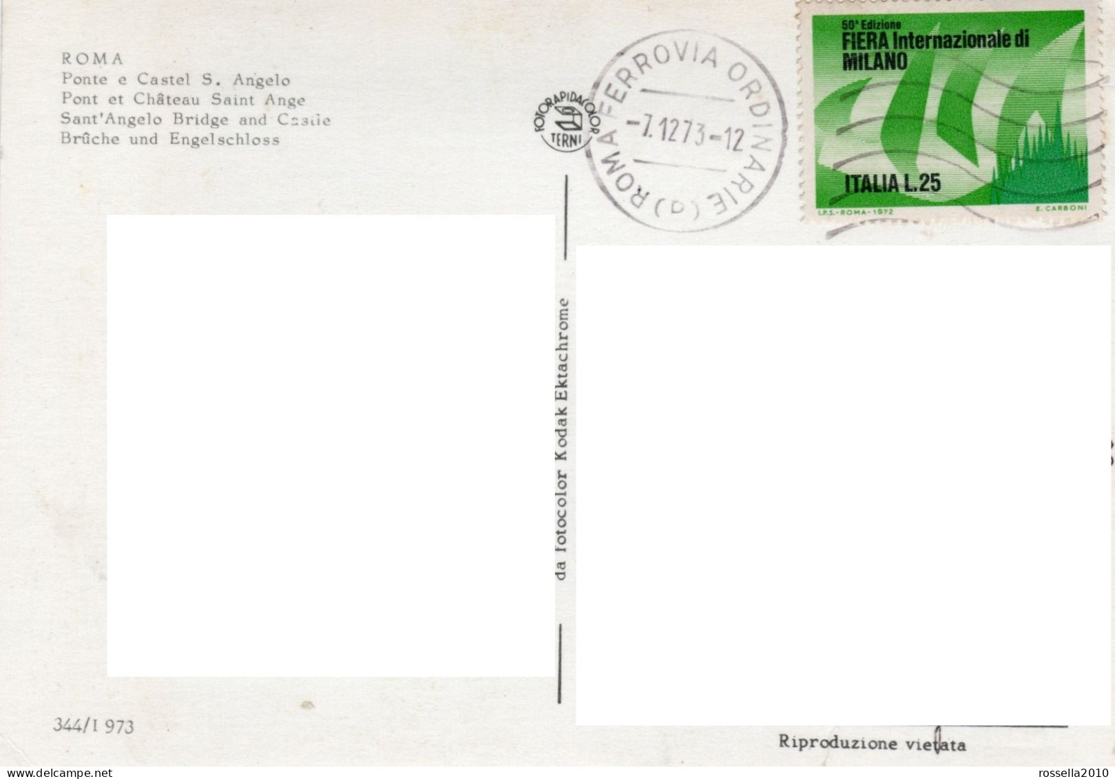 CARTOLINA ITALIA ROMA VG CON FRANCOBOLLO FIERA INTERNAZIONALE DI MILANO 1973 Italy Postcard Italien Ansichtskarten - Bruggen