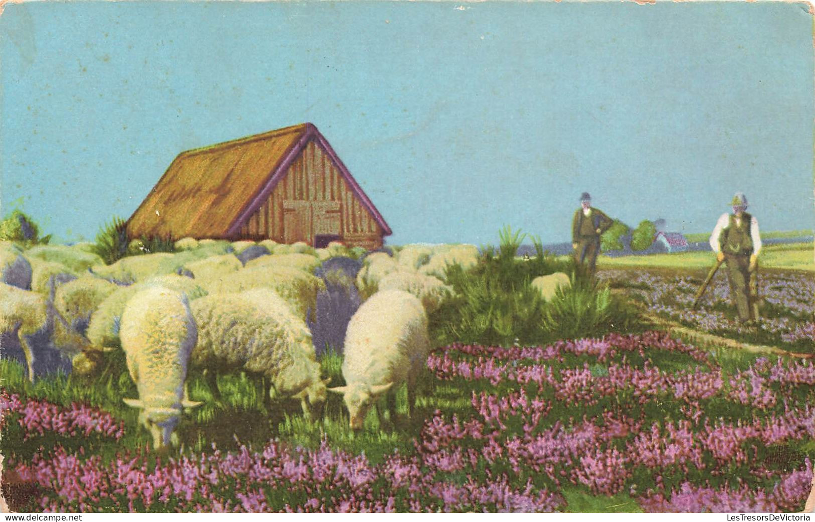 ARTS - Peintures Et Tableaux - Des Moutons Dans La Prairie - Carte Postale Ancienne - Malerei & Gemälde