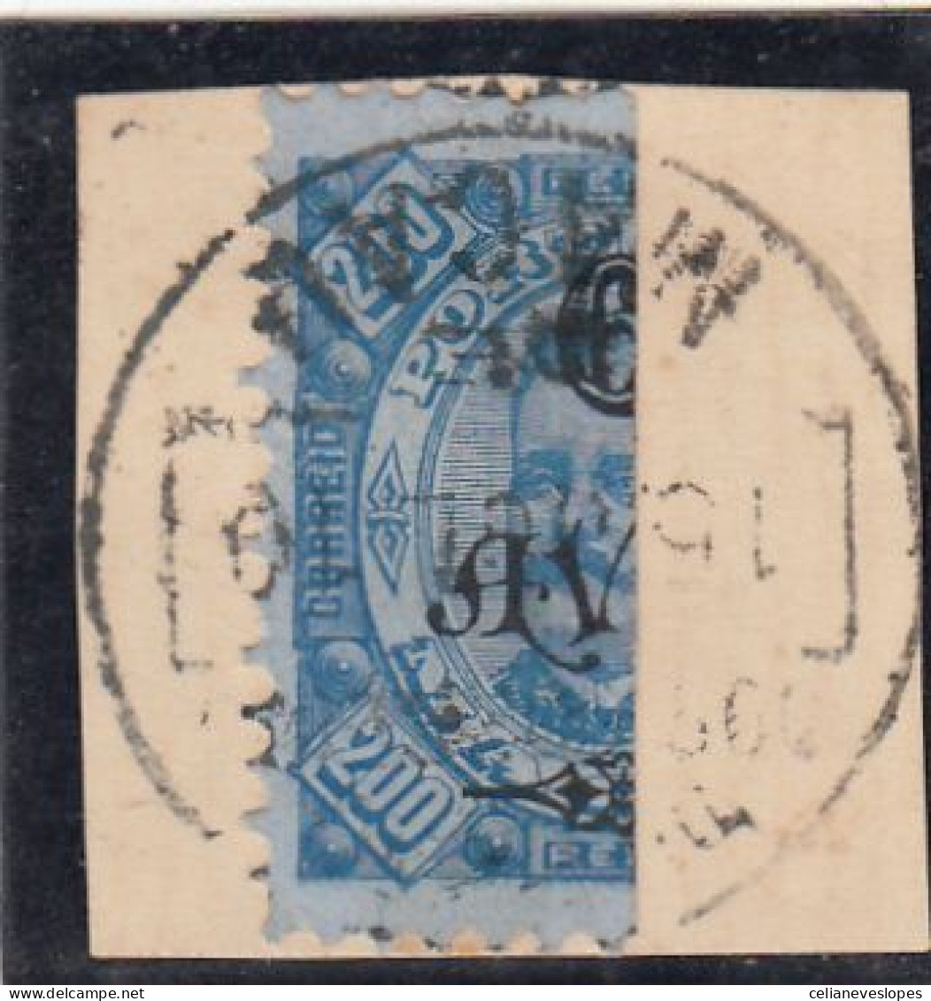 Macau, Macao, D. Carlos I Com Sobretaxa, 6 A. S/ 200 R. Azul, 1902, Mundifil Nº 117 - Gebraucht