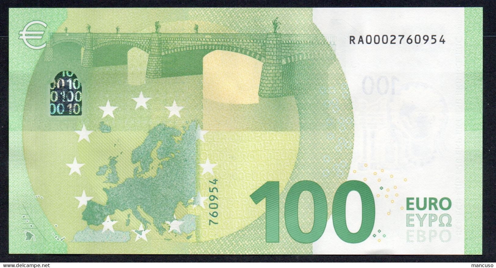 100 EURO GERMANY  RA000 R001 A1 FIRST POSITION  -   DRAGHI   AUNC - 100 Euro