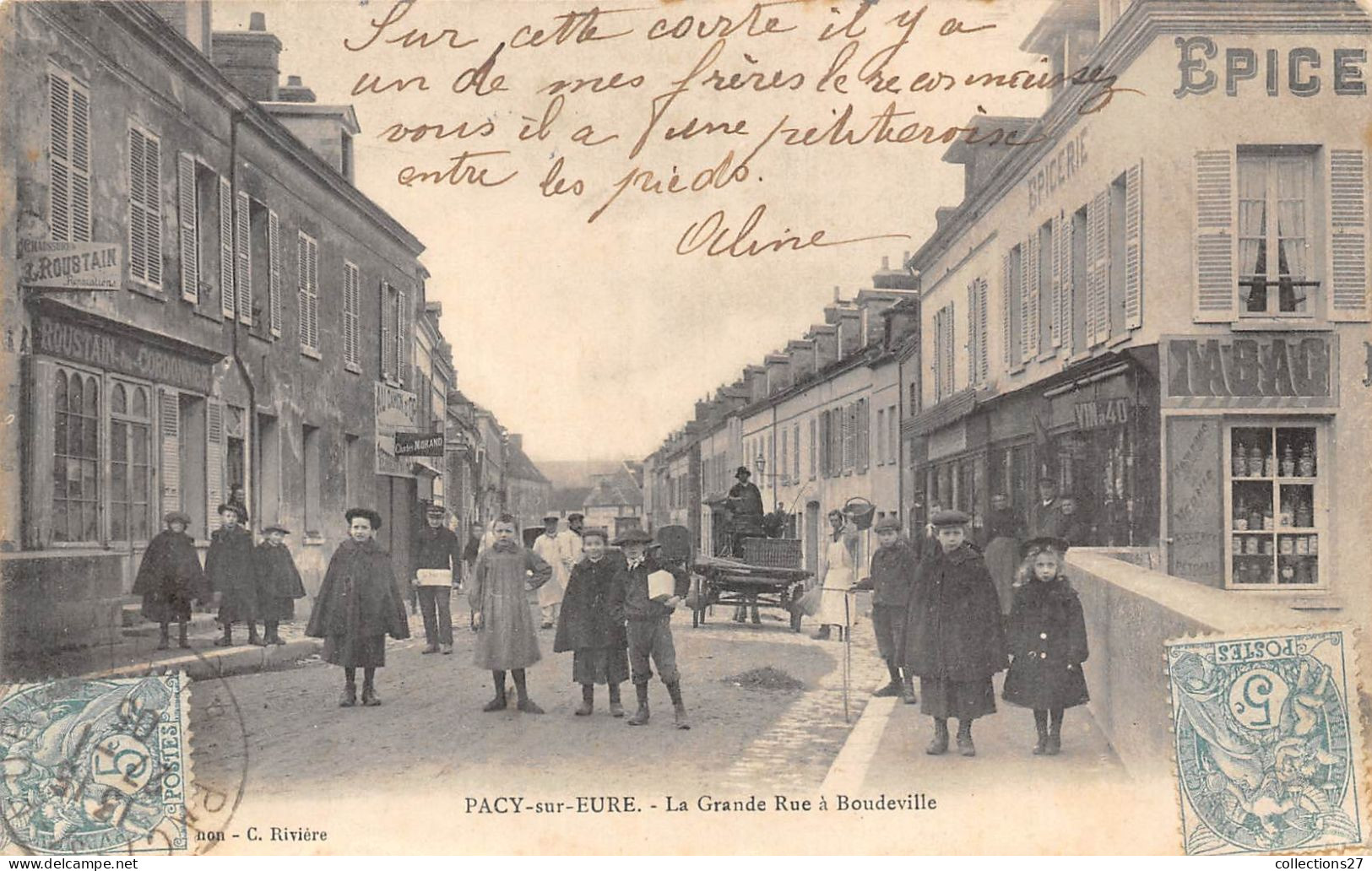 27-PACY-SUR-EURE- LA GRANDE RUE DE BOUDEVILLE - Pacy-sur-Eure