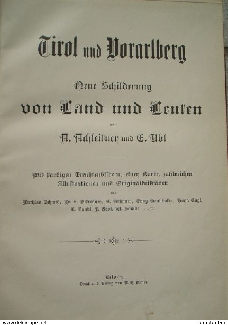 B100 879 Achleitner Tirol Und Vorarlberg Compton Grubhofer Rarität 1895 !! - Libri Vecchi E Da Collezione