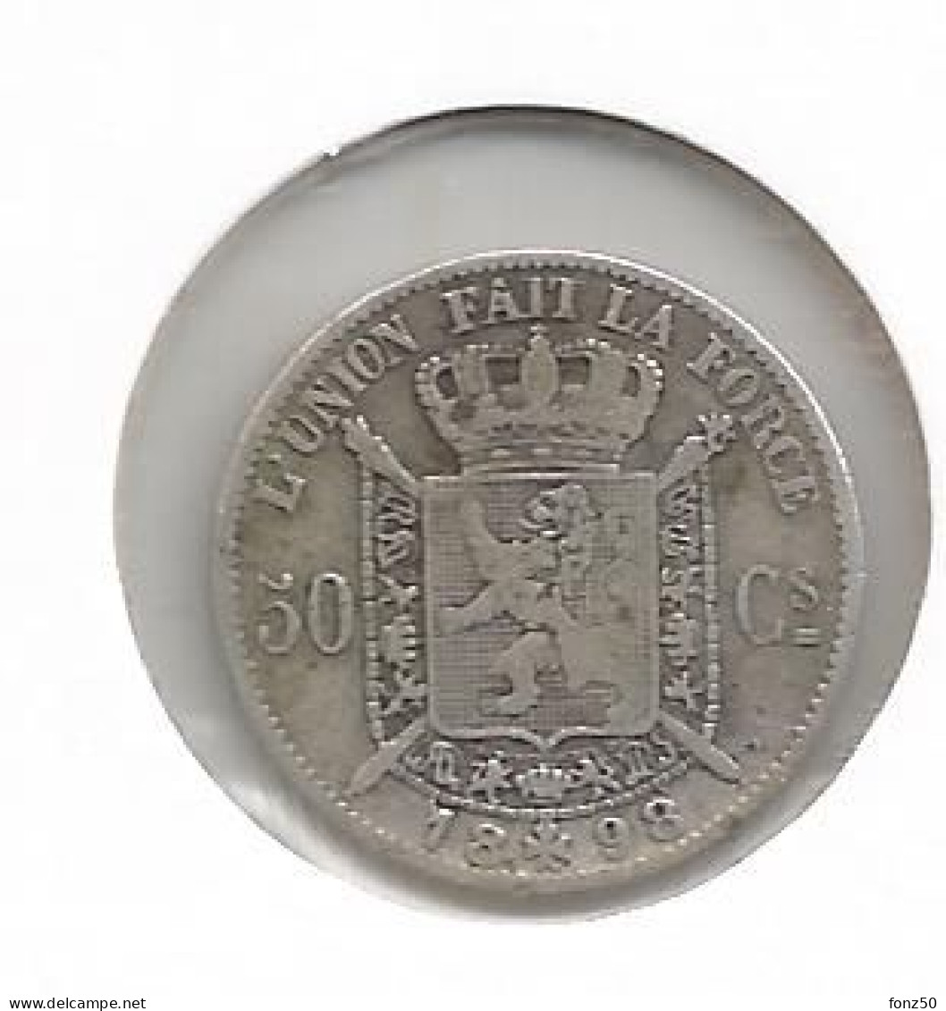 LEOPOLD II * 50 Cent 1898 Frans * Fraai * Nr 12449 - 50 Cents