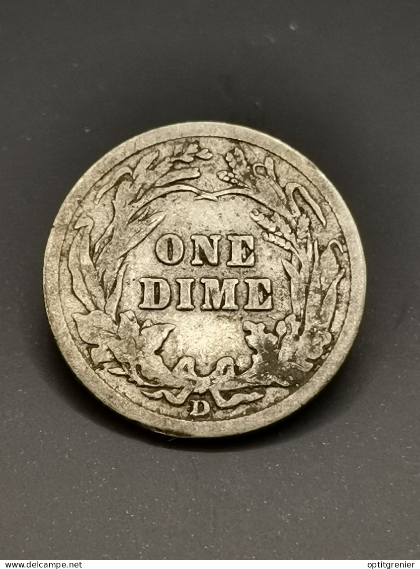 10 CENTS 1 BARBER DIME 1910 D DENVER ARGENT USA / SILVER - 1892-1916: Barber