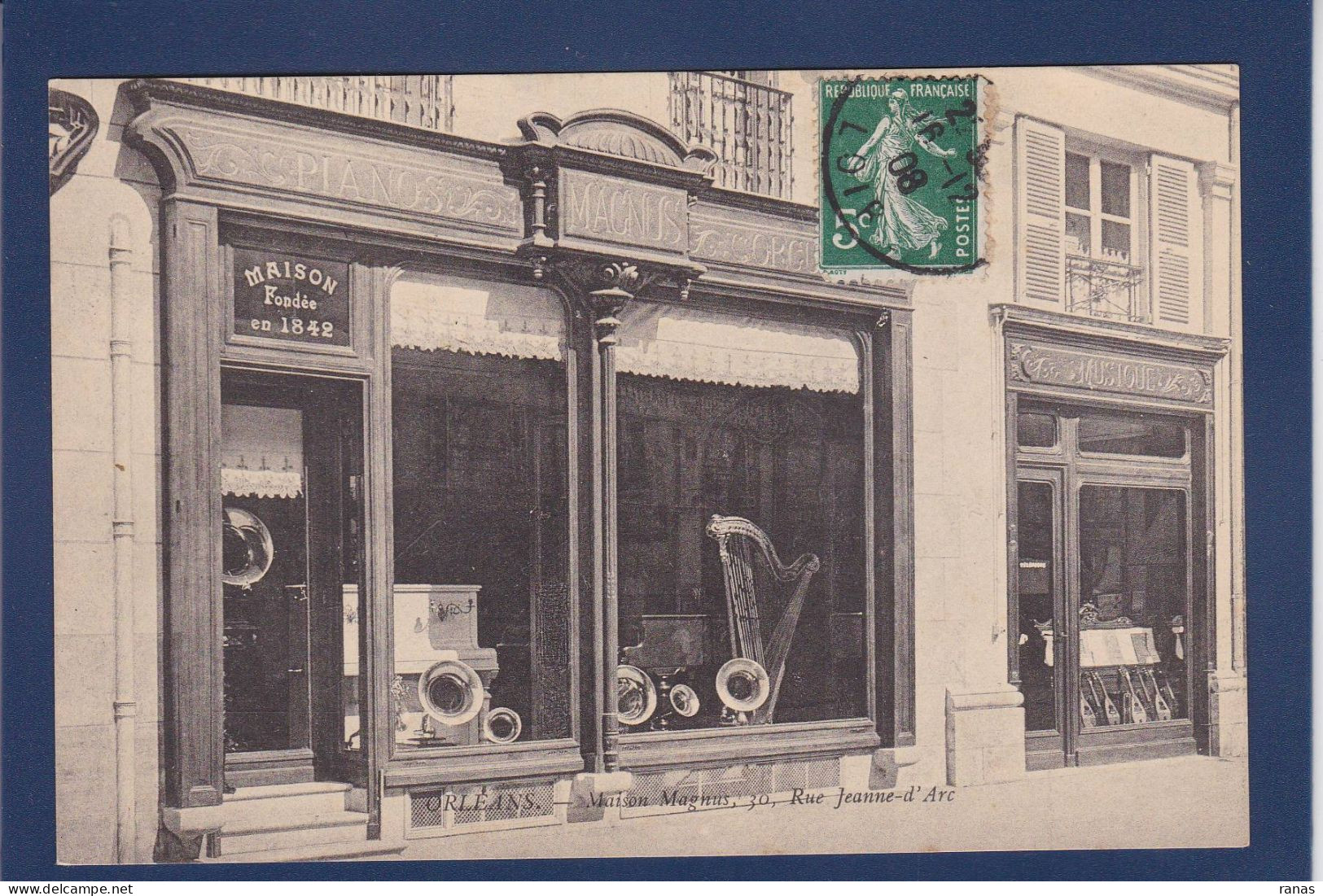 CPA [45] Loiret > Orleans Commerce Devanture De Magasin Orgues Phonographe Gramophone - Orleans