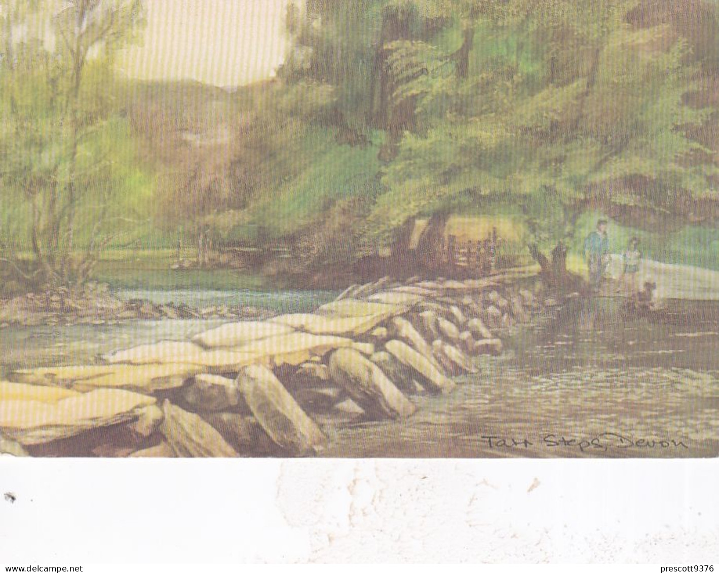 Tarr Steps, Watercolour  - UK -  Postcard - Unused - E26 - Southport