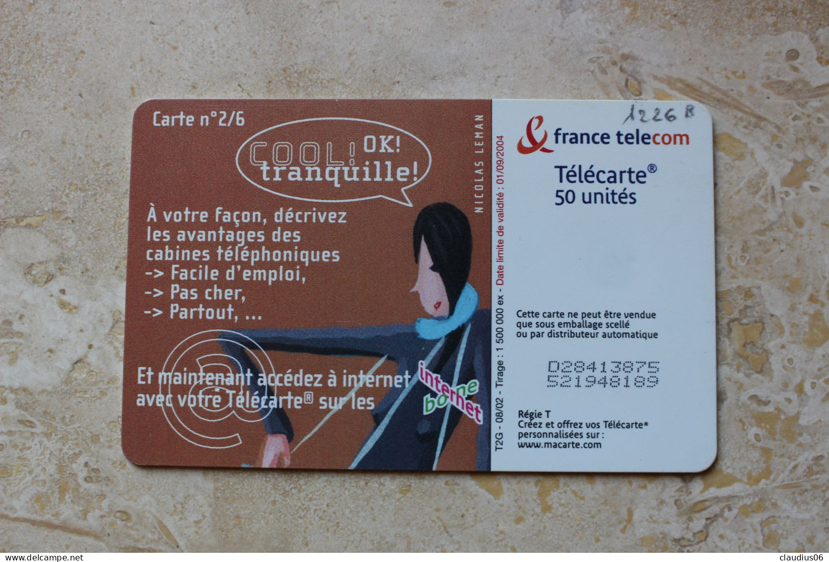 TELECARTE  F1226B    COOL TRANQUILLE 2 - 2002