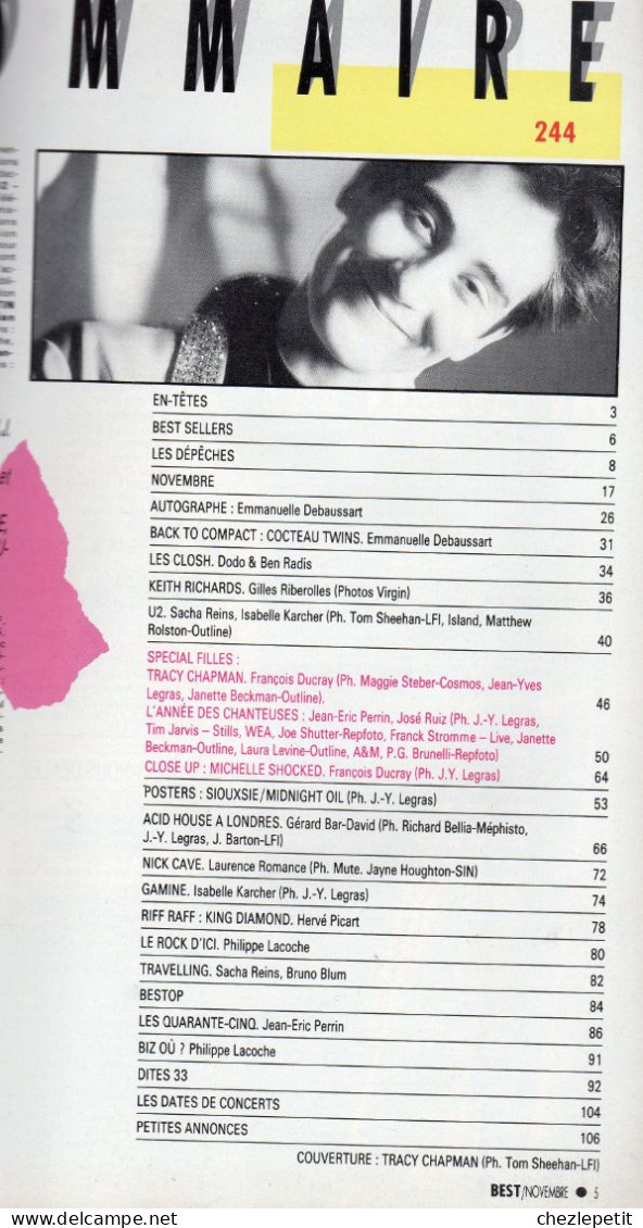 BEST N°244 Tracy Chapman Midnight Oil Siouxie U2 Keith Richards Michelle Shocked - Muziek