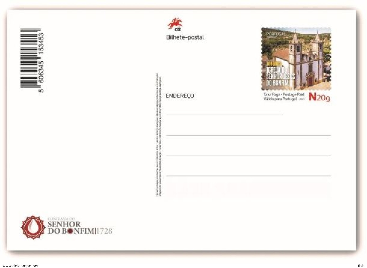Portugal ** & Postal Stationery, 300 Years Of The Church Of The Lord Jesus Of Bonfim 2023 (8979799) - Eglises Et Cathédrales