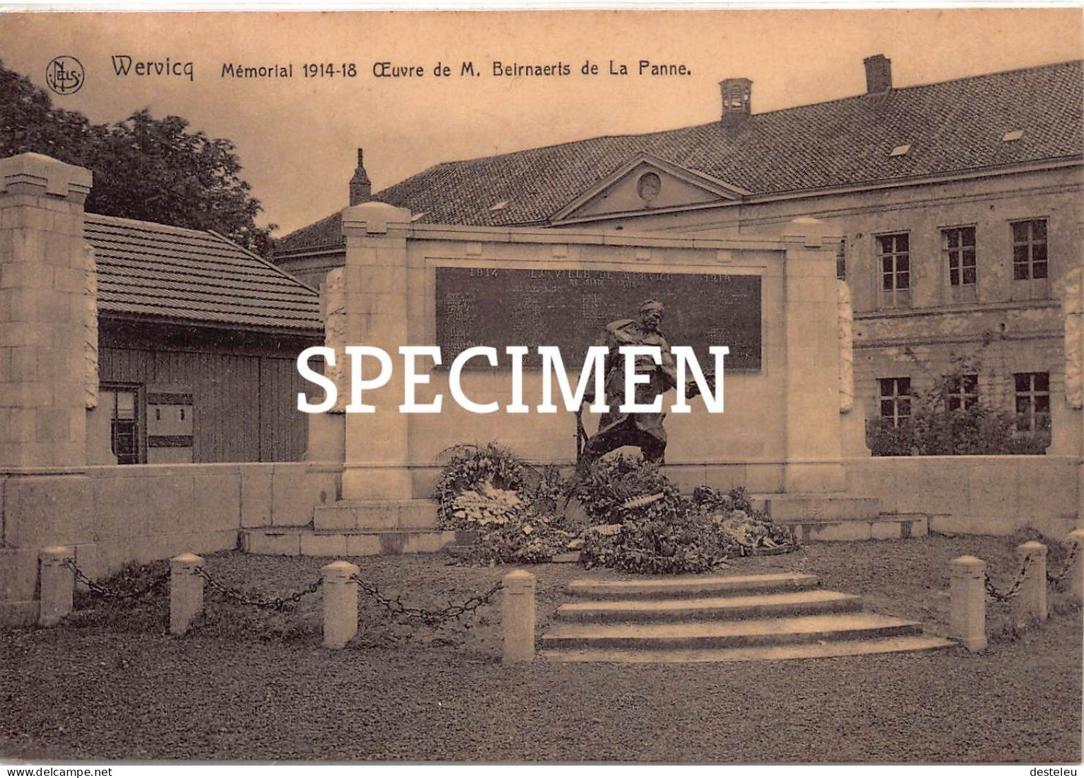 Mémorial 1914-18 Oeuvre De M. Beirnaerts De La Panne - Wervicq - Wervik - Wervik