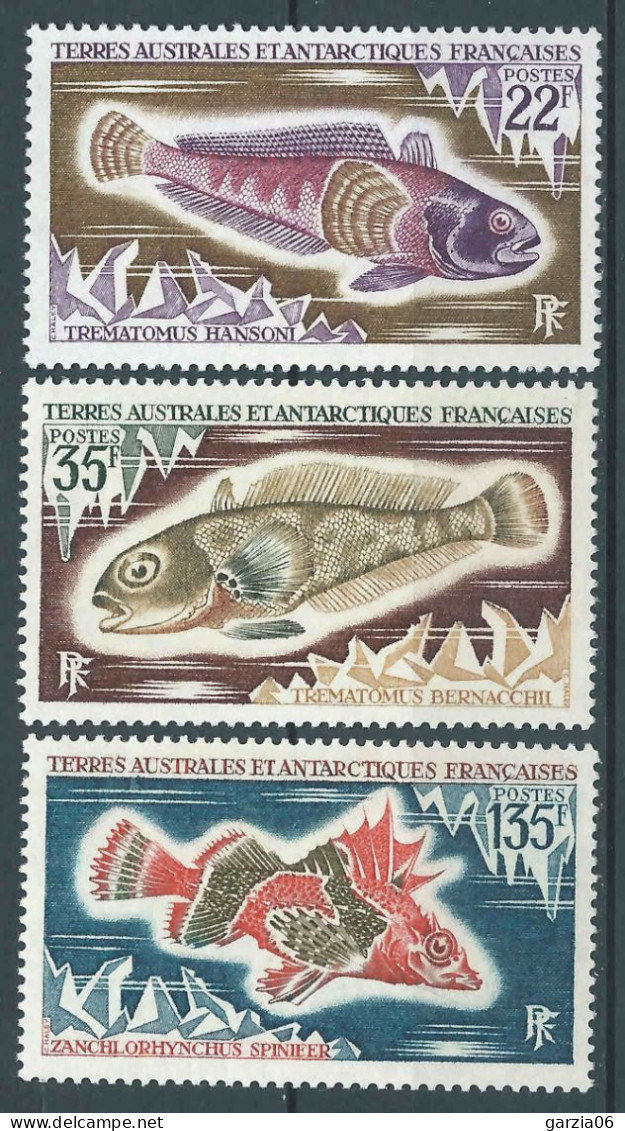 TAAF - FSAT - 1972  -  Poissons  - N° 43 à 45 - Neufs *  - MLH - Neufs