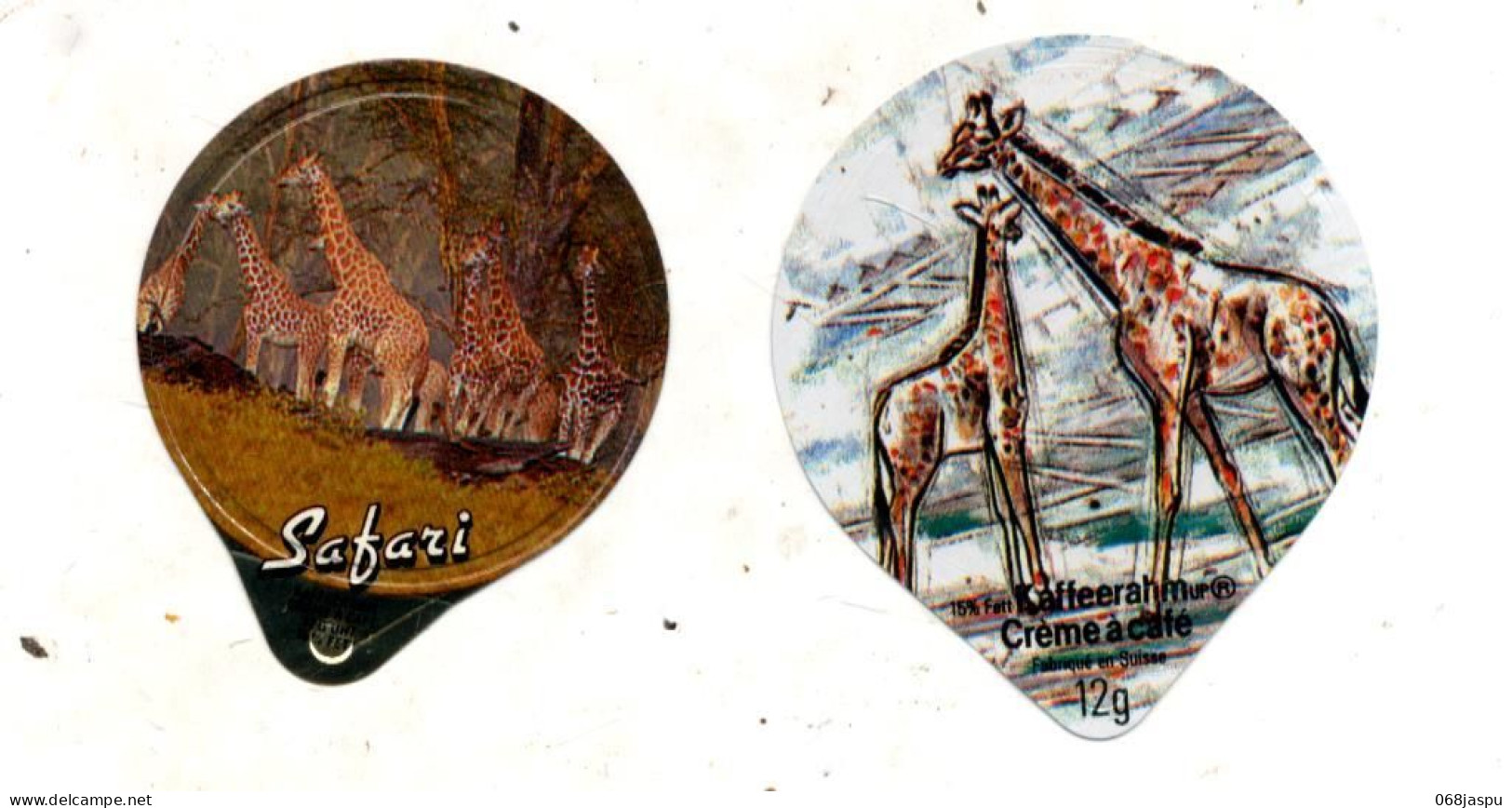 Lot 2 Opercule Girafe - Milchdeckel - Kaffeerahmdeckel