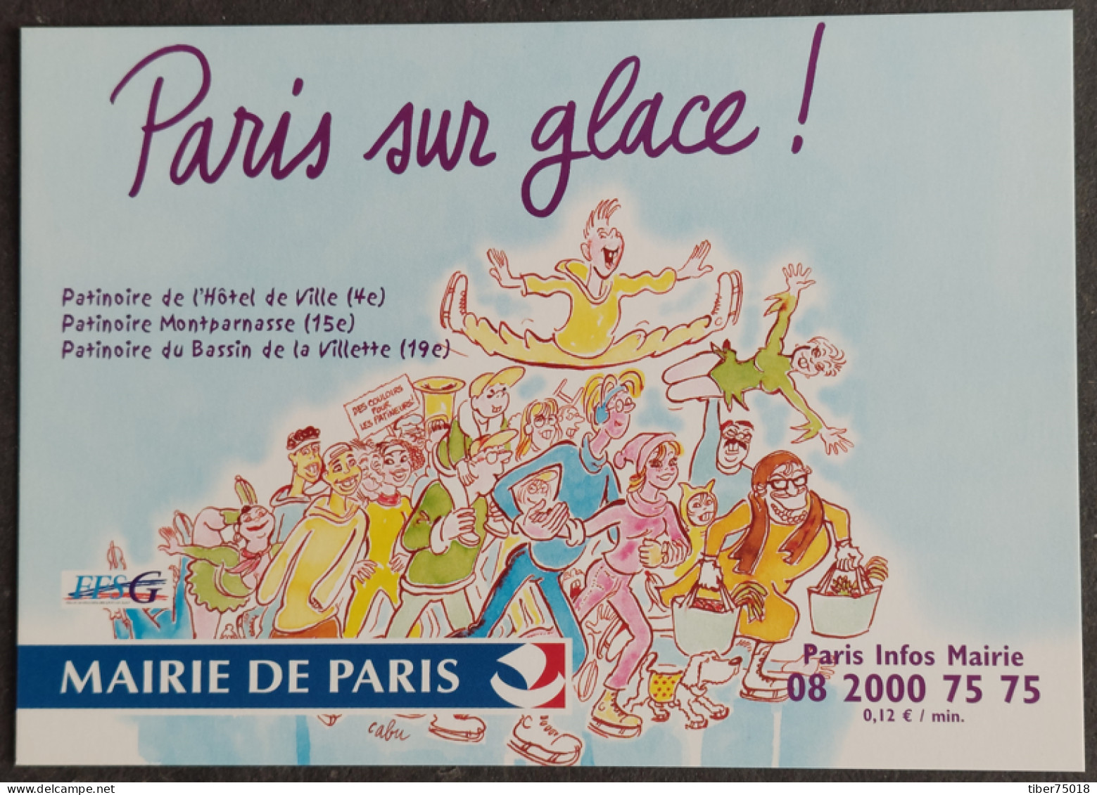 Carte Postale - Paris Sur Glace ! (Mairie De Paris) Illustration : Cabu - Cabu