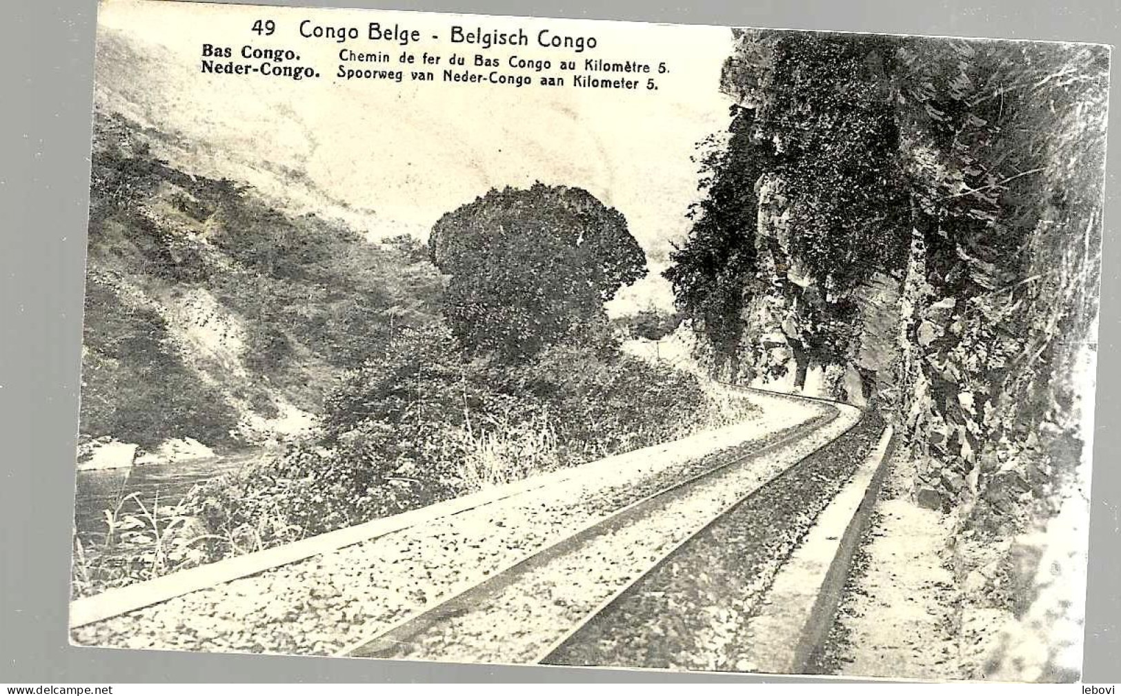 CP N° 49 « Chemin De Fer Du BAS – CONGO  » Ayant Circulé D’ELISABETH Vers MONS (1921) - Briefe U. Dokumente