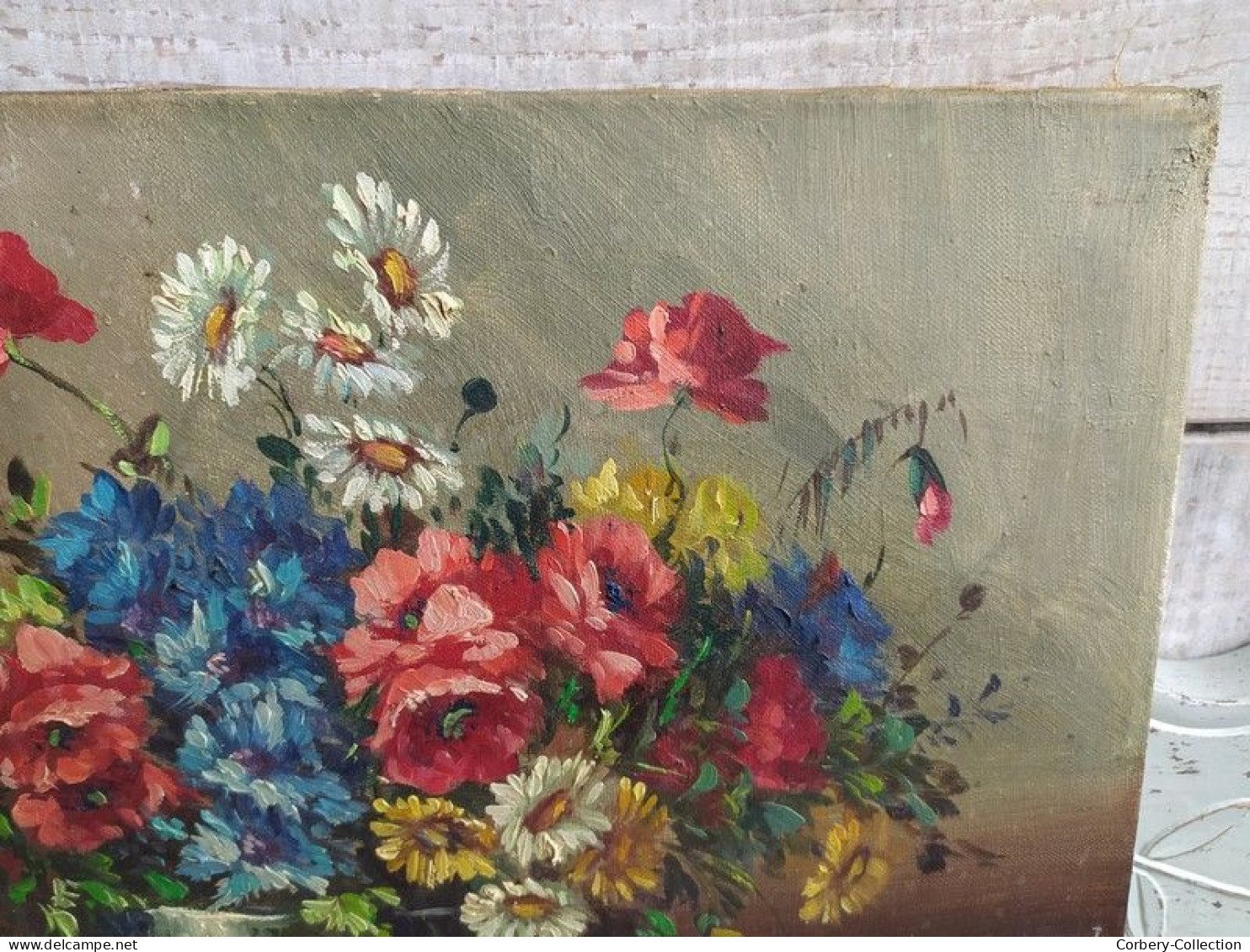 Tableau Bouquet de fleurs Printanières Signé Louis Andrey