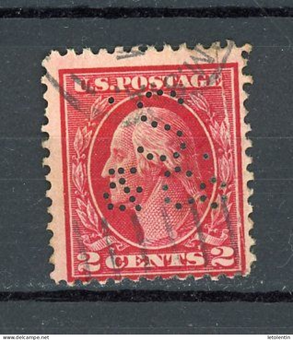 USA : -  WASHINGTON - N° Yvert 183 Obli. Dent 12 & PERFORÉ "S Co" - Zähnungen (Perfins)