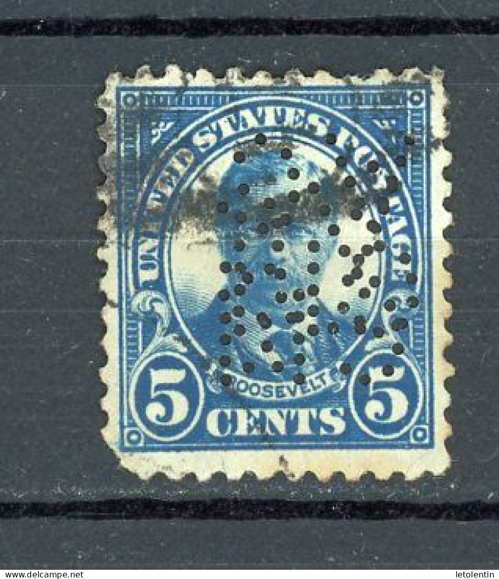 USA : -  ROOSVEVELT - N° Yvert 232A Obli. ET DOBLE PERFORATION "VCCM" ???? - Perforados