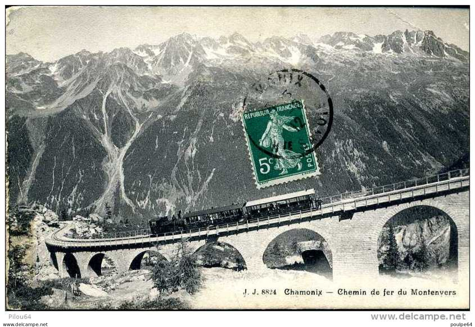 Le Funiculaire De Montenvers Sur Le Viaduc - Chamonix  (74)  ( CPA ) - Funiculaires