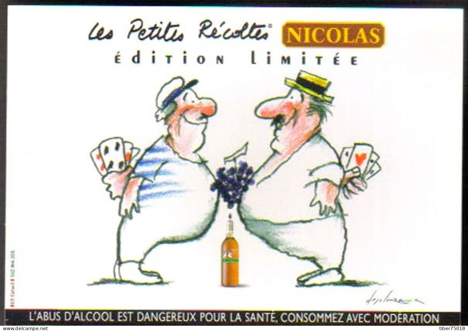 Carte Postale - Les Petites Récoltes (vin Nicolas) Illustration : Desclozeaux (joueurs De Cartes) - Desclozeaux