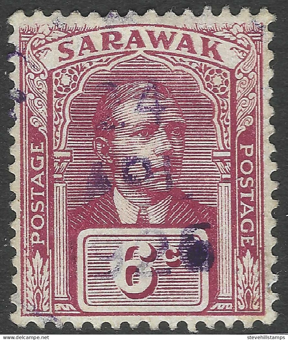 Sarawak. 1918 Sir Charles Vyner Brooke. 6c Used. No W/M SG 67 - Sarawak (...-1963)