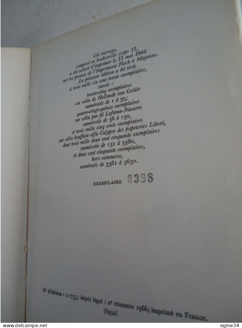 Gallimard - René Char  - Retour Amont - 1966 - Edition Originale No 2388 - Französische Autoren