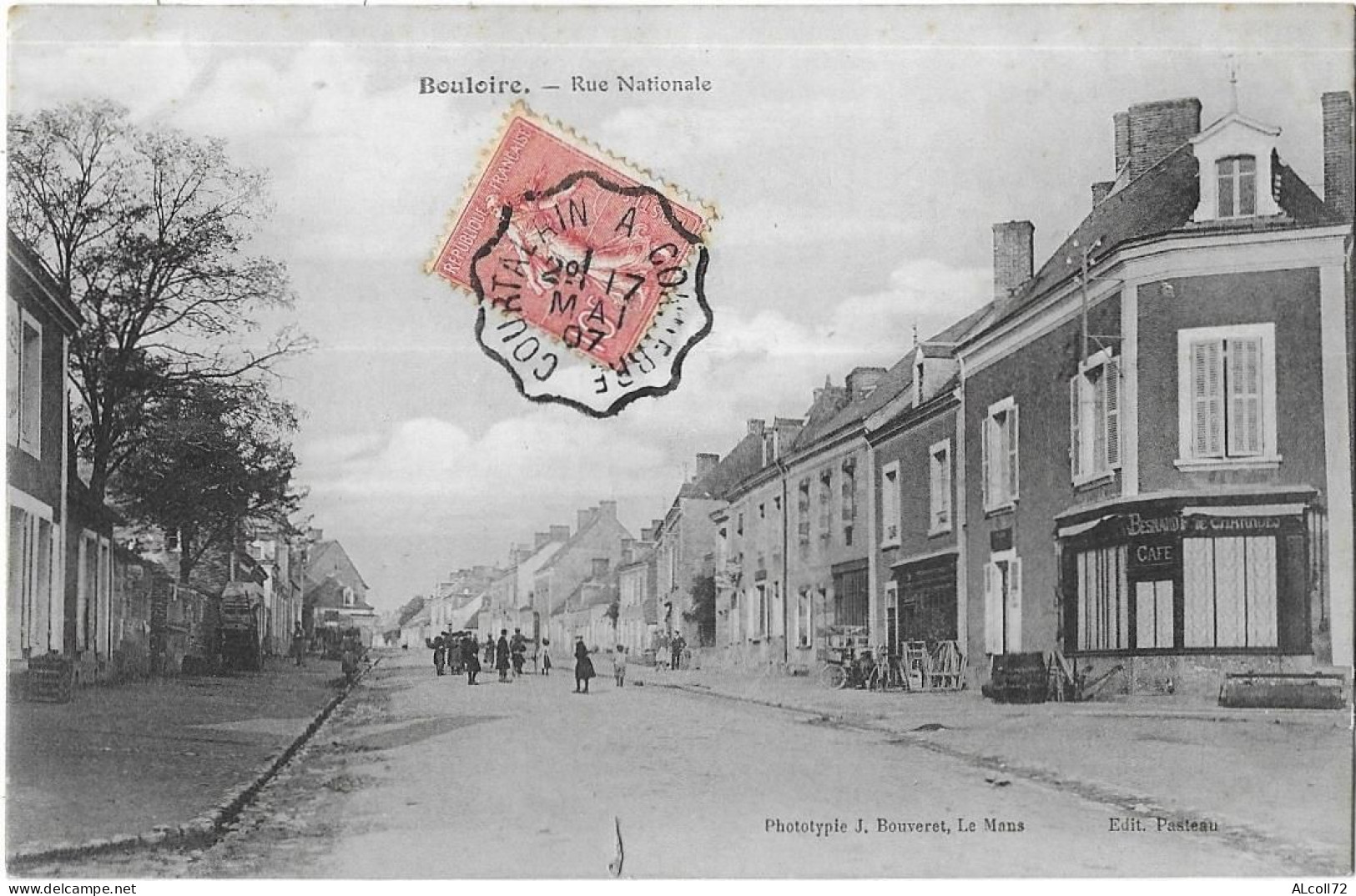 BOULOIRE: Rue Nationale - Phot Bouveret édit Pasteau - Bouloire