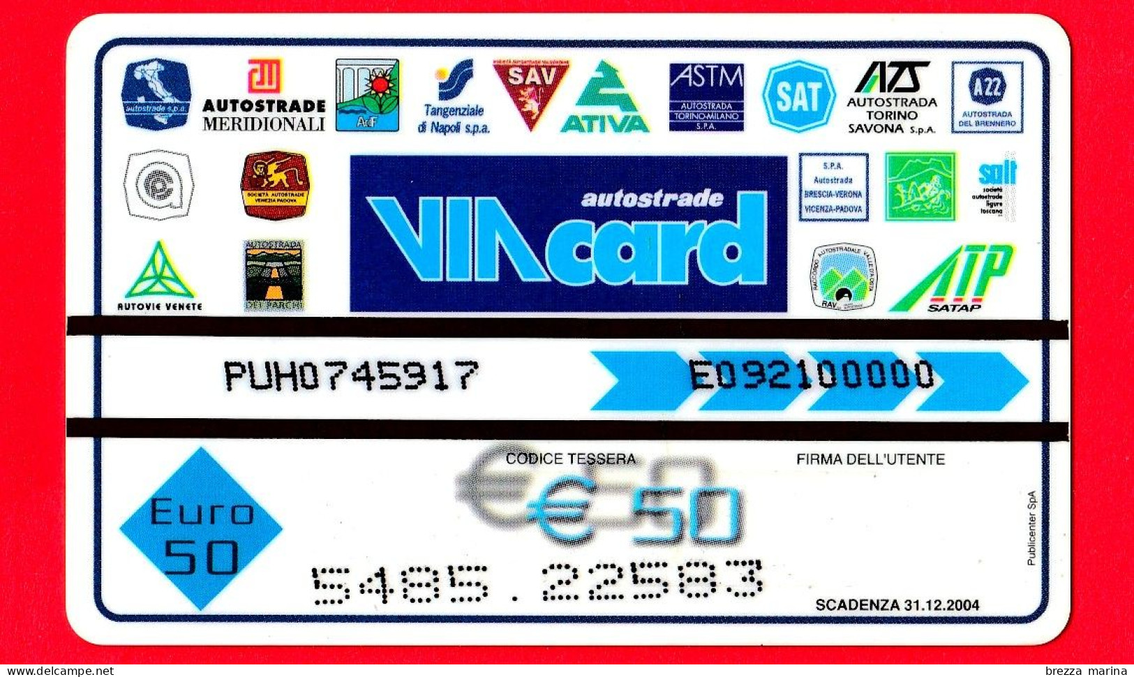 VIACARD - Serie Amici è Meglio - Foto 1 - Tessera N. 1461 - 50 € - Pub - 09.2002 - Andere & Zonder Classificatie