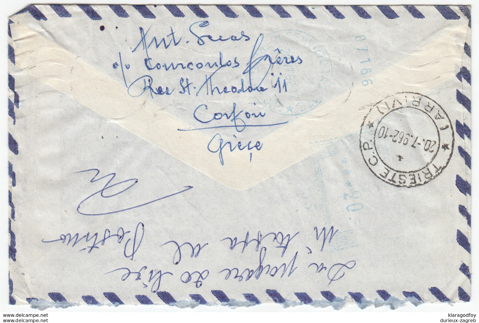 Greece Air Mail Letter Cover Travelled 1962 To Trieste B170310 - Covers & Documents