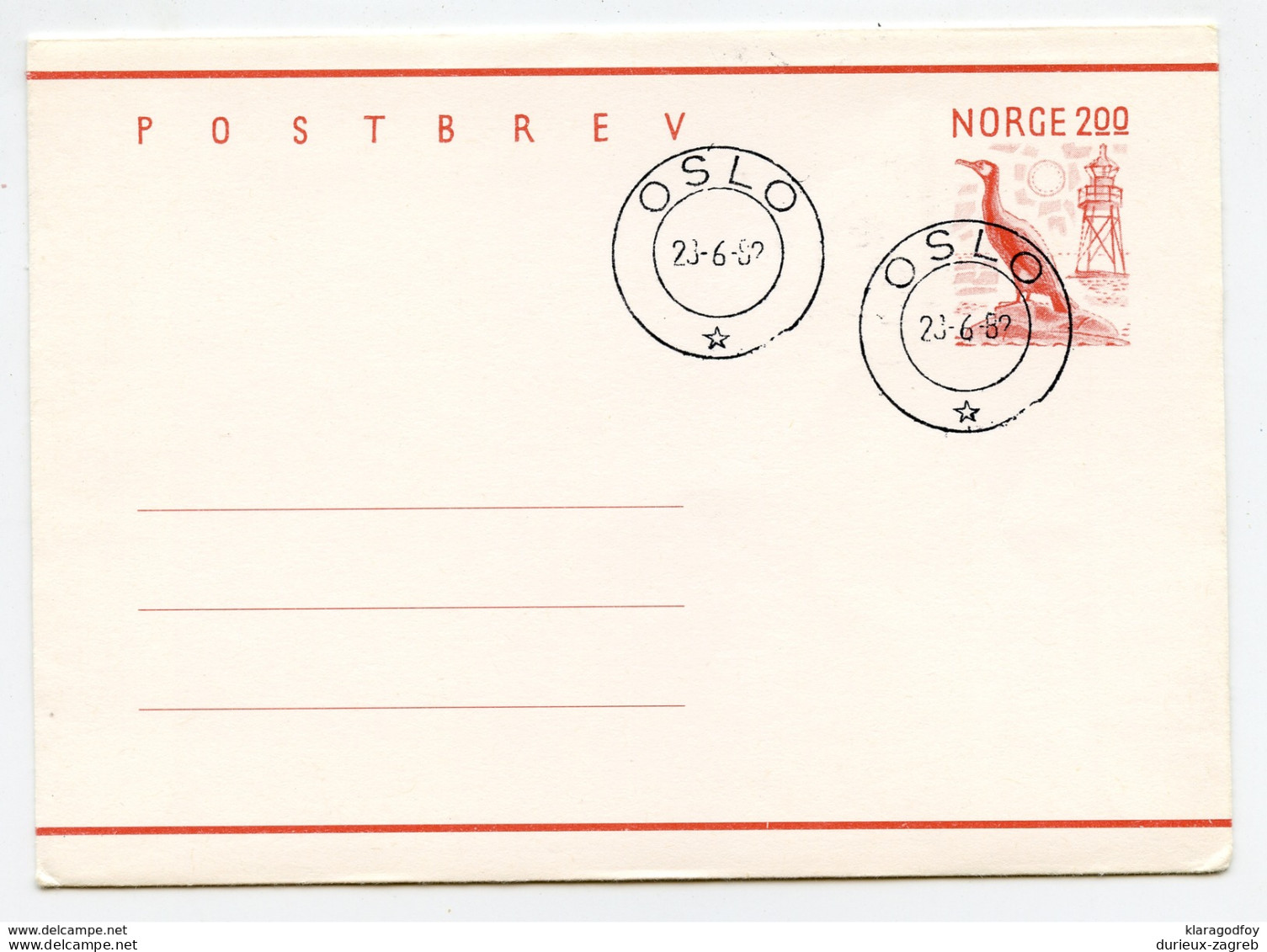 Norway Postal Stationery Letter Cover Postbrev Postmarked 1982 B171020 - Postal Stationery