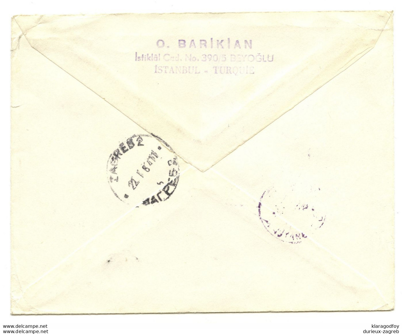 Turkey Multifranked Letter Cover Posted Air Mail 1964 Beyoglu To Zagreb B201101 - Briefe U. Dokumente