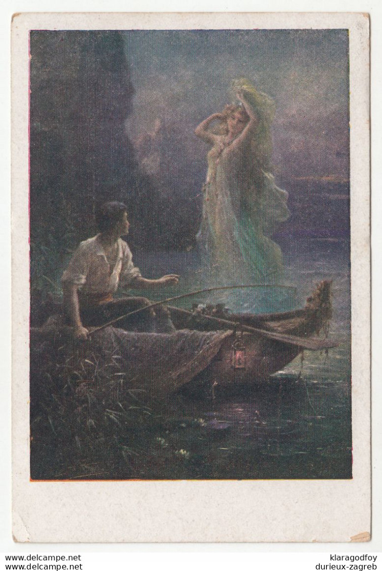 H. Zatzka: The Fisherman Old Postcard Posted 1922 B201101 - Zatzka