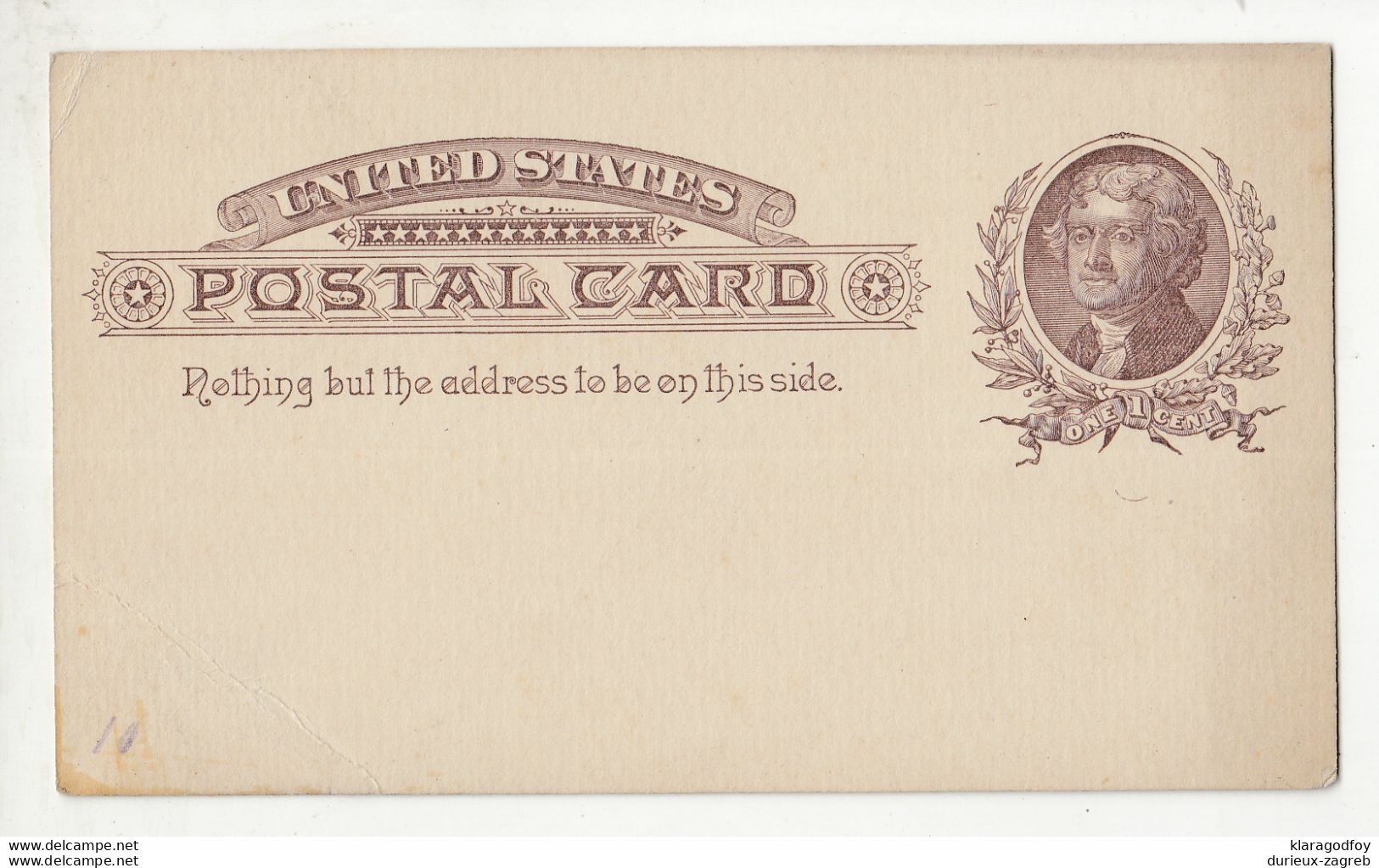 U.S. Old Postal Stationery Postcard Not Posted B210526 - Other & Unclassified