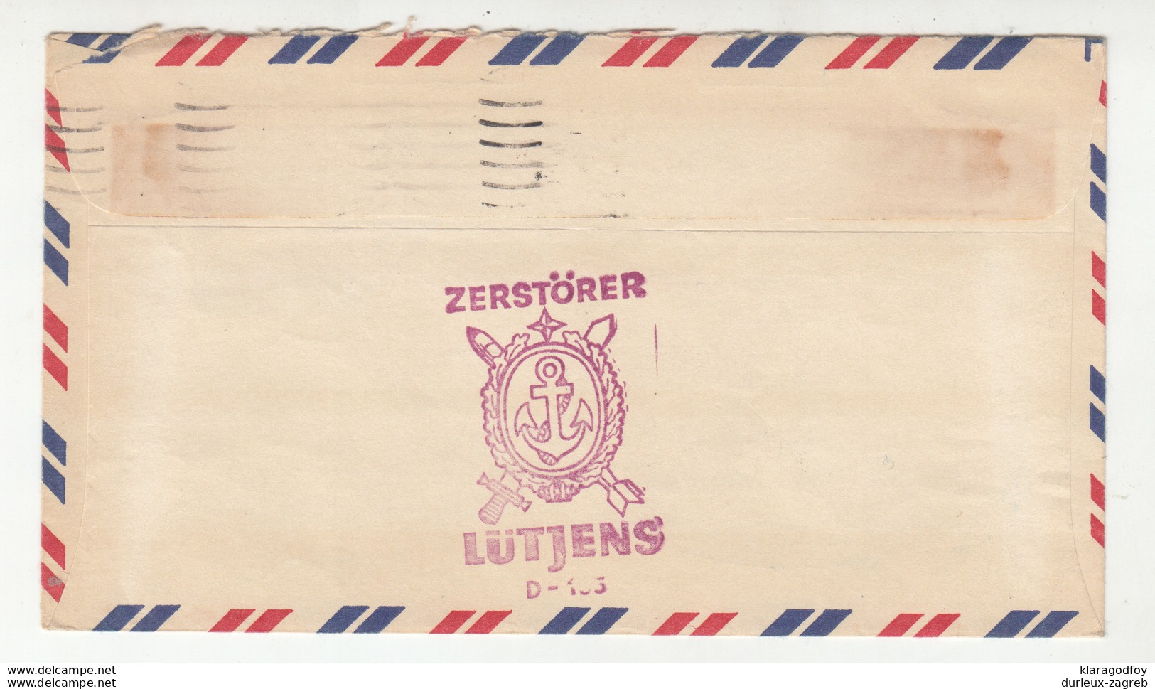 Schiffspost Zerstörer Lütjens Ship Post Letter Cover Posted 1969 USA To Germany B200210 - Andere(Zee)