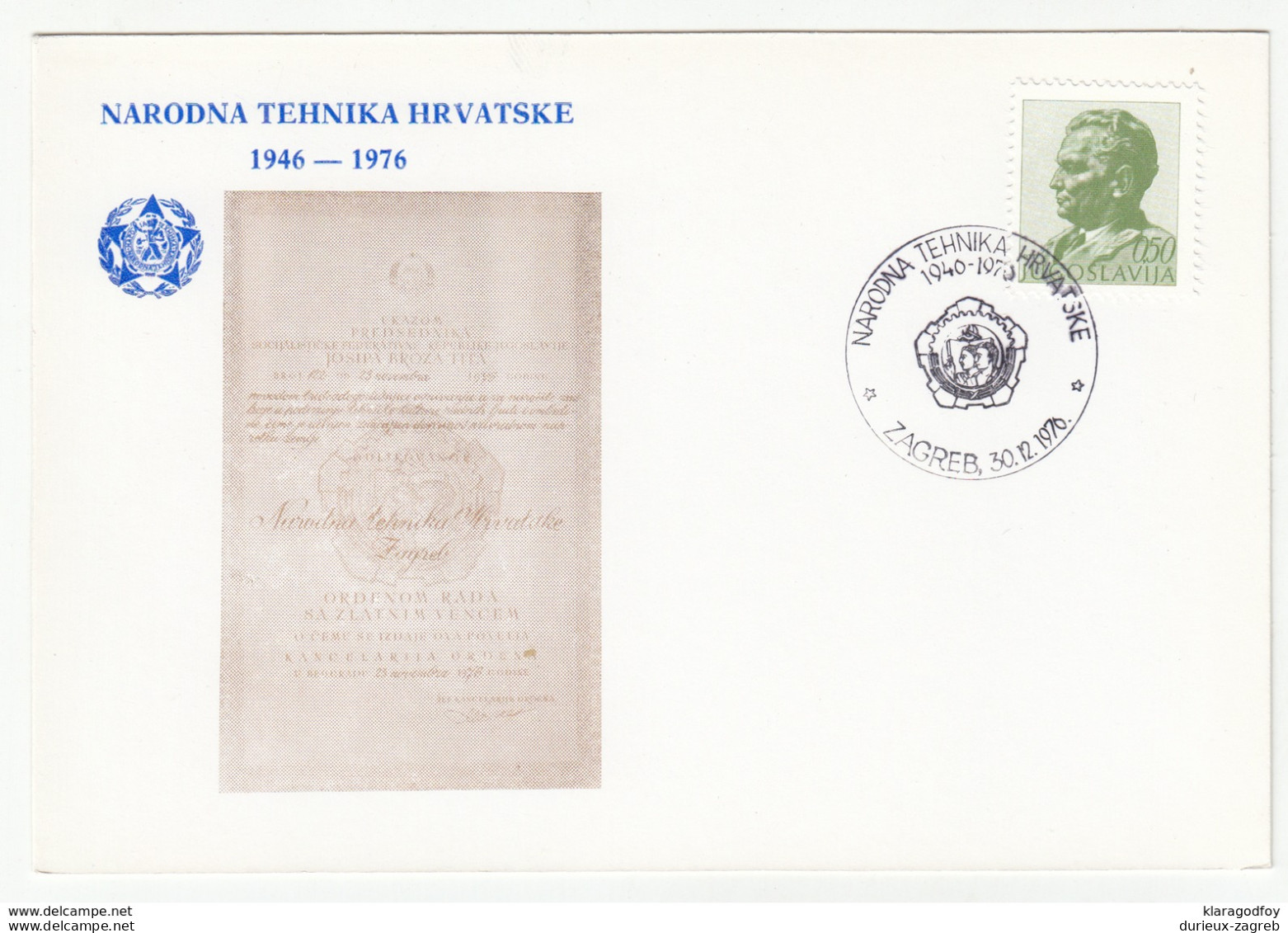 Yugoslavia, Narodna Tehnika Hrvatske Illustrated Special Card And Postmark 1976 Zagreb B180720 - Covers & Documents