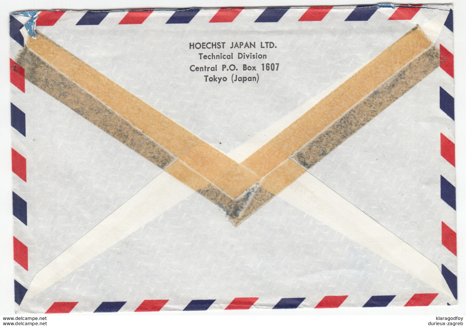 Japan, Hoechst Japan Company Airmail Letter Cover Travelled 1976 Akasama Pmk B171025 - Brieven En Documenten