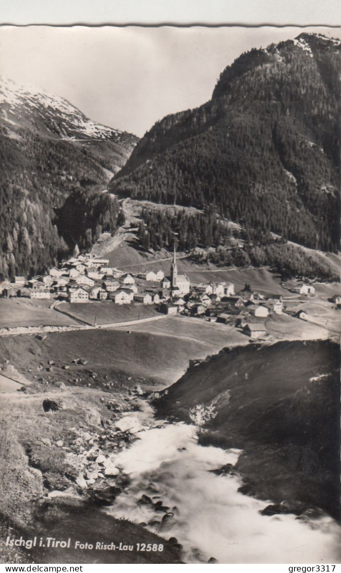 D5613) ISCHGL I. Tirol - S/W  - Kirche Fluss  Häuser - Ischgl