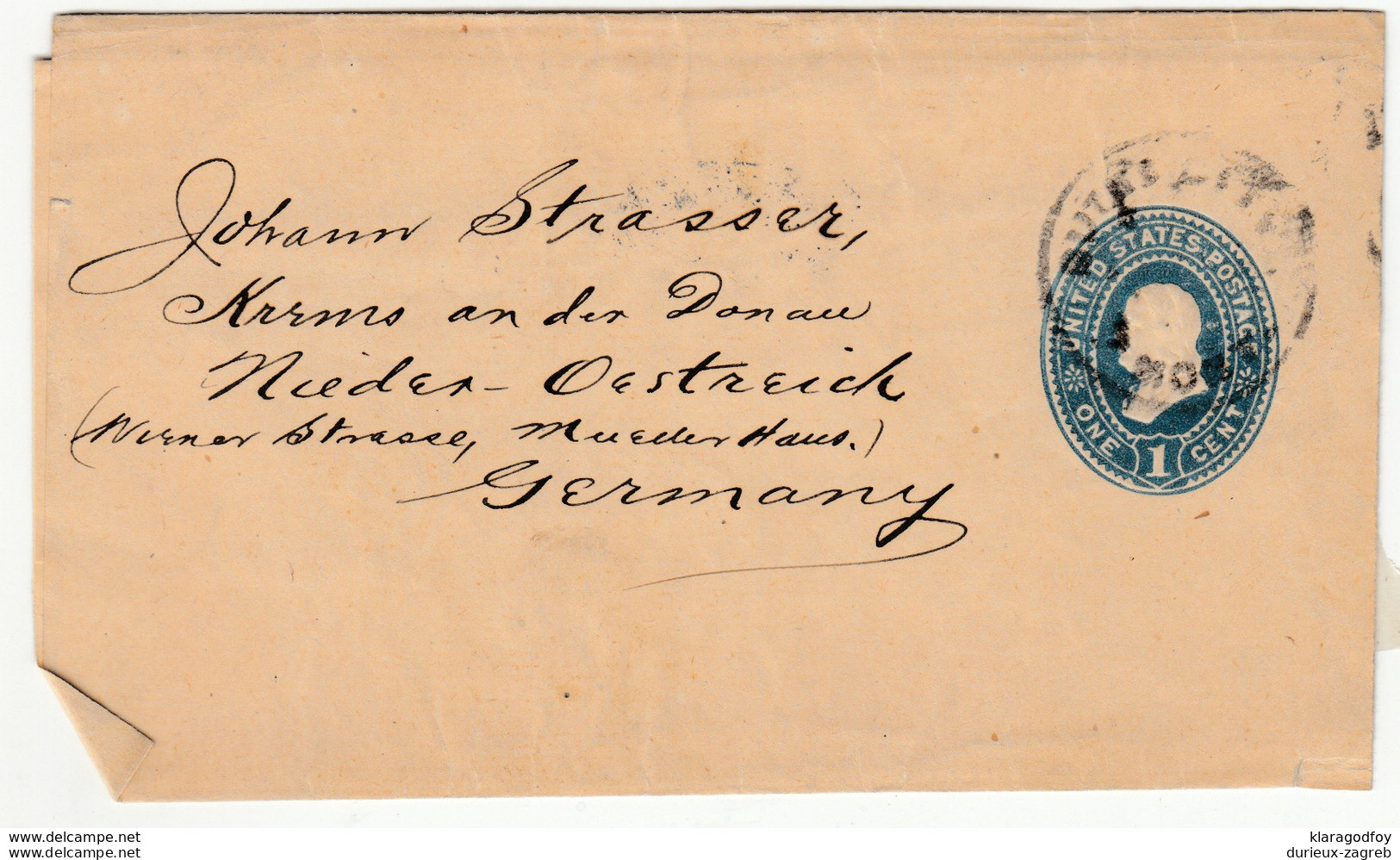 US Postal Stationery Newspaper Wraper Travelled 1897 To Austria B180508 - ...-1900