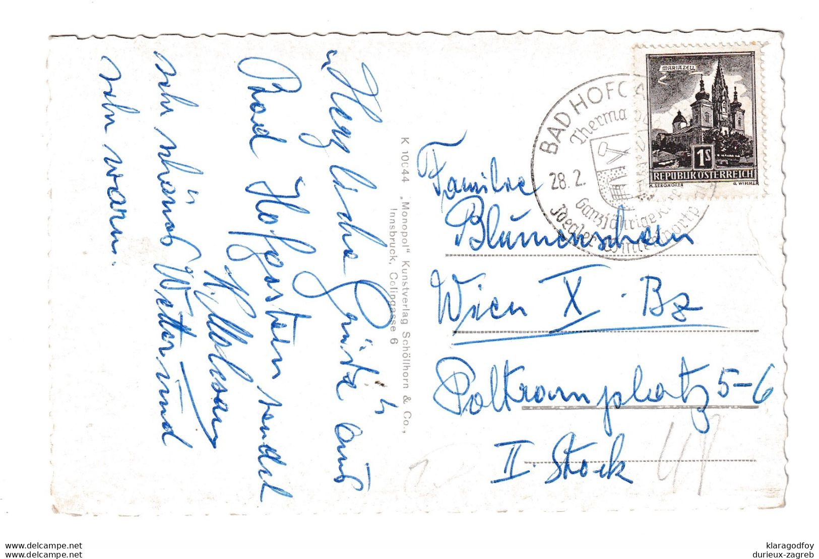 Bad Hofgastein Old Postcard Posted B210220 - Bad Hofgastein